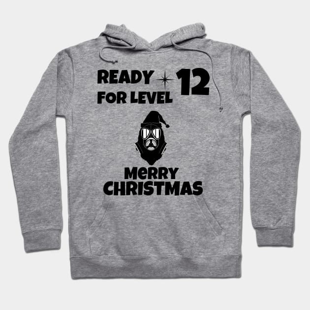 Quarantined Christmas Level 12 Black Hoodie by NickDsigns